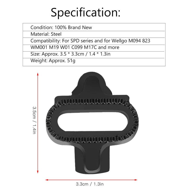 Keenso أقراص تثبيت الدراجة، أقراص قفل من الفولاذ المقاوم للصدأ لدواسات SPD، قابلة للتعديل، متوافقة مع دراجة الجبال، ملائمة بشكل آمن، تشمل المكسرات، 2 زوج - Image 5